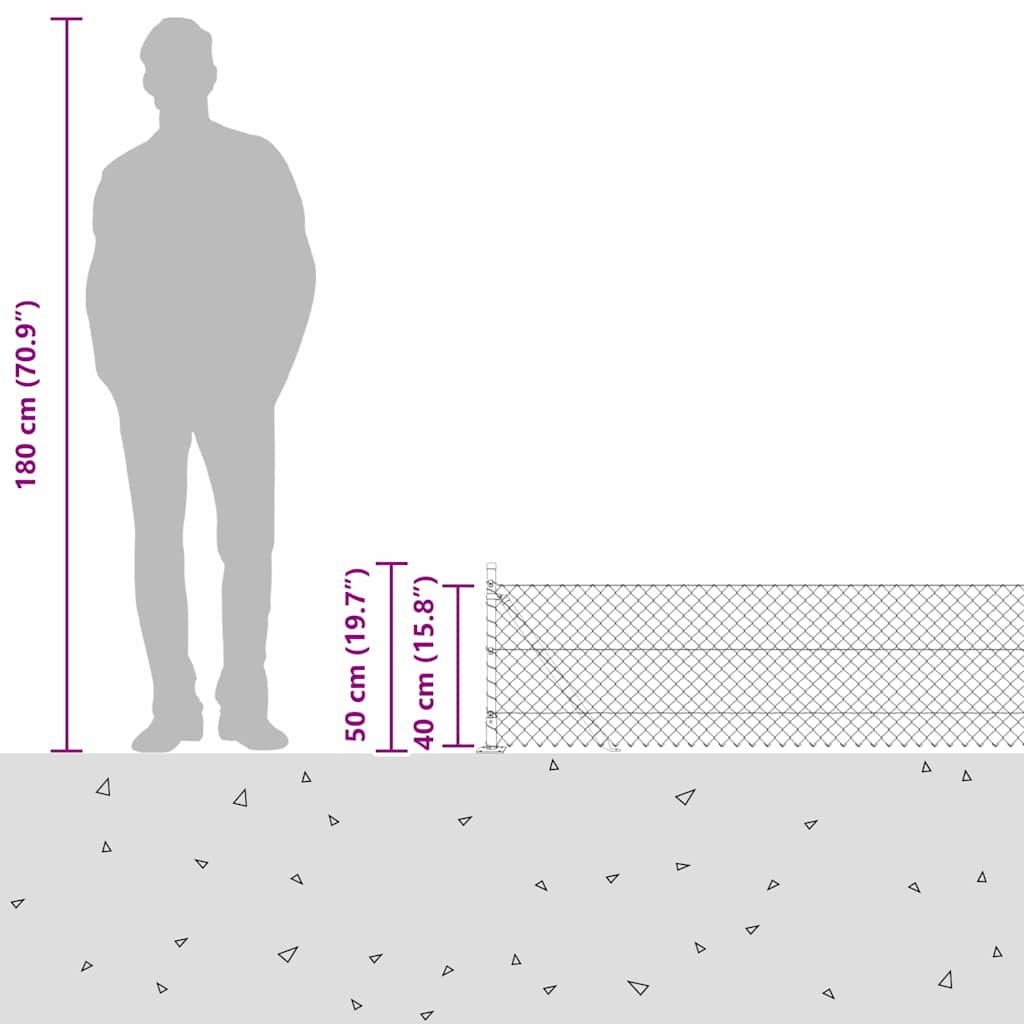 Zavareno žičano ogradno mreža s betonskom podlogom 10 x 0,4 m