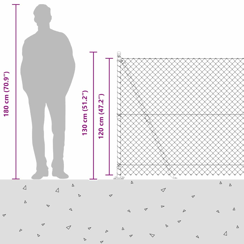 Zavareno žičano ogradno mreža s betonskom podlogom 10 x 1,2 m