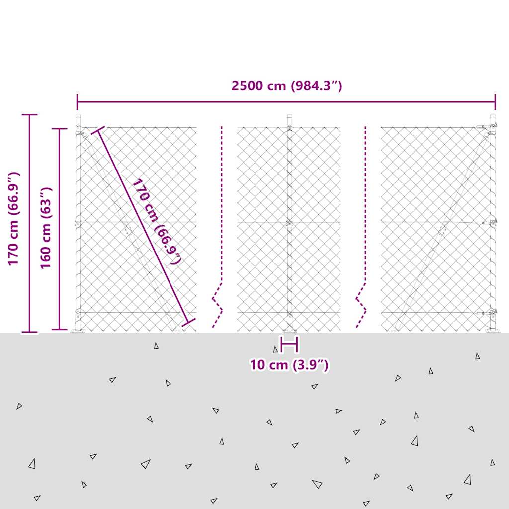 Zavareno žičano ogradno mreža s betonskom podlogom 25 x 1,6 m