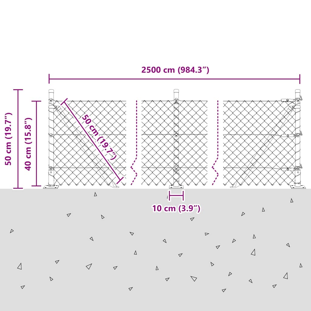 Zavareno žičano ogradno mreža s betonskom podlogom 25 x 0,4 m