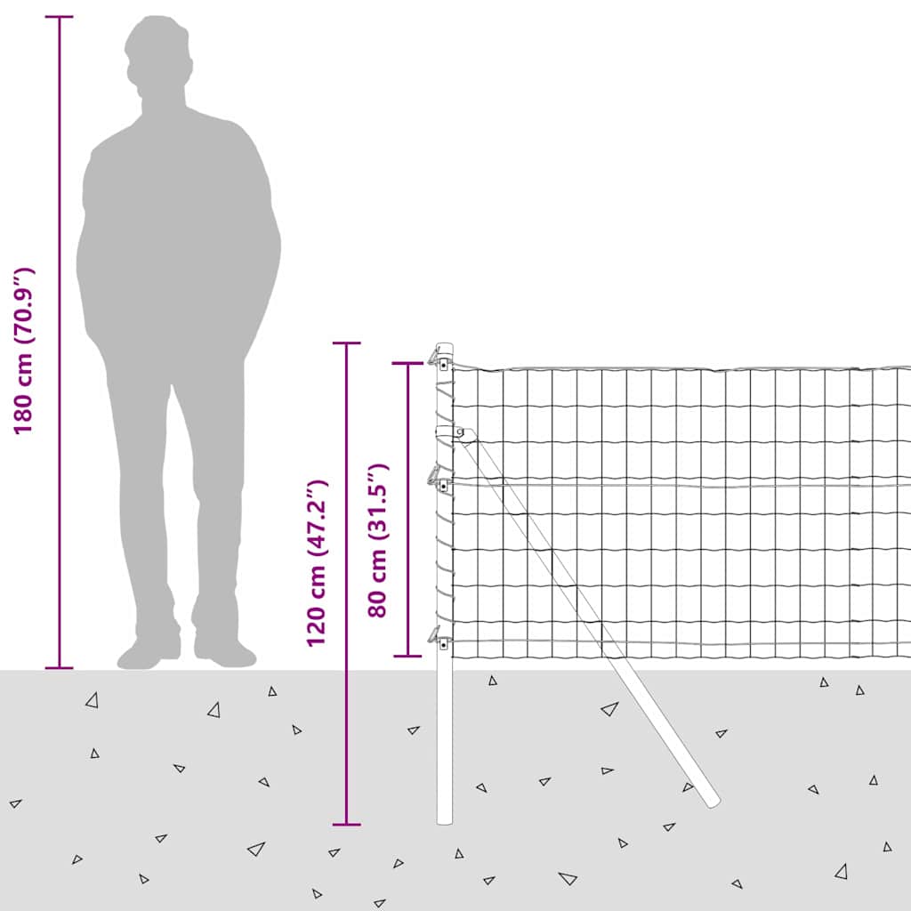 Temeljna zavarena žičana ograda 10 x 0,8 m (Š x V)