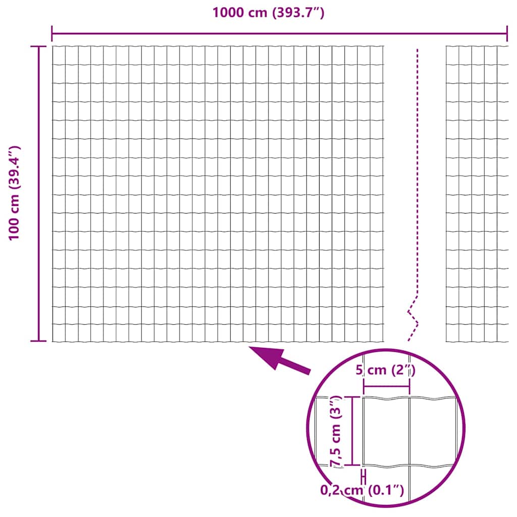 Temeljna zavarena žičana ograda 10 x 1 m (Š x V)