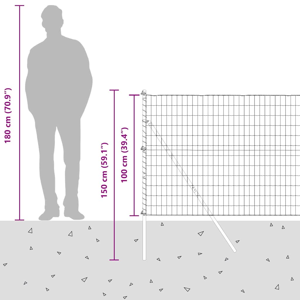 Temeljna zavarena žičana ograda 25 x 1 m (Š x V)