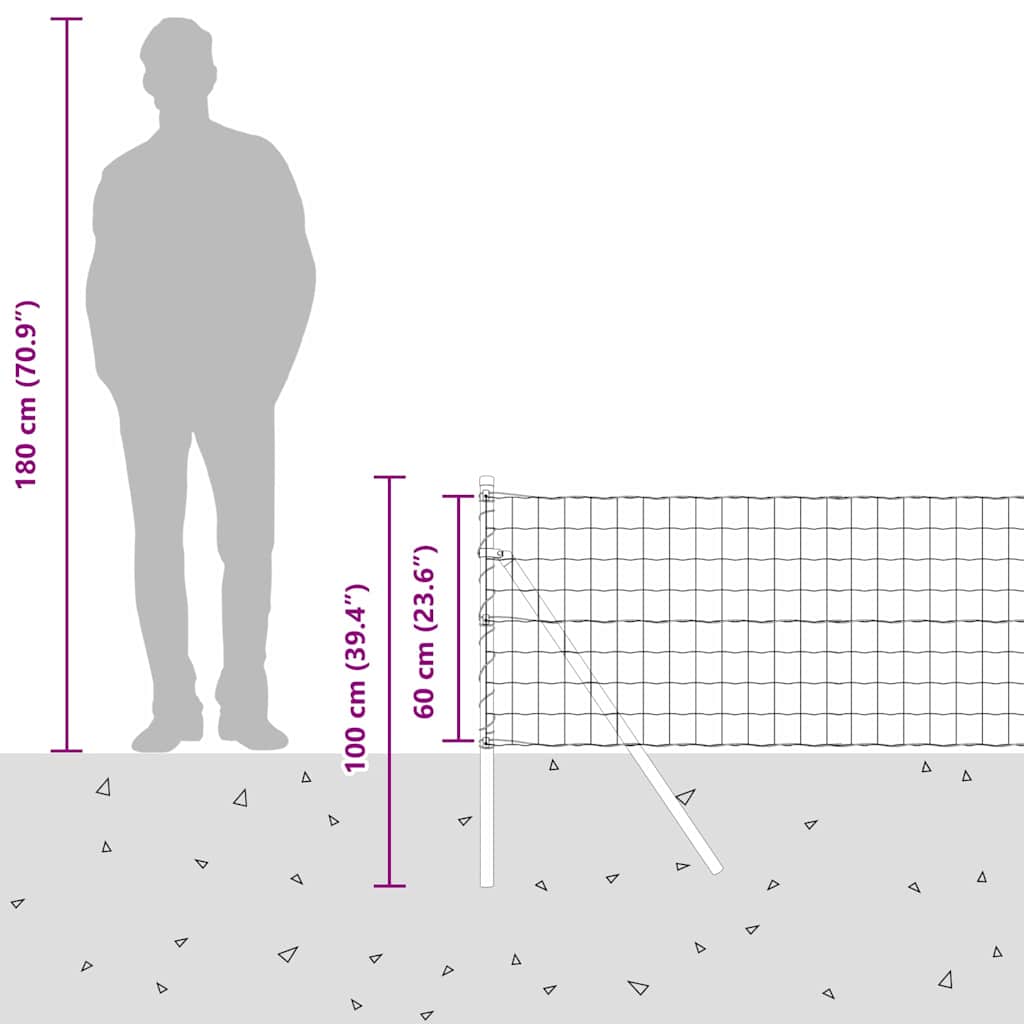 Temeljna zavarena žičana ograda 25 x 0,6 m (Š x V)