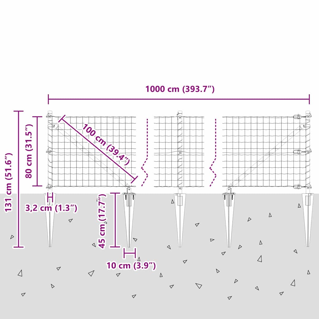 Zavareno žičano ograđivanje s bodljama 10 x 0,8 m (Š x V)