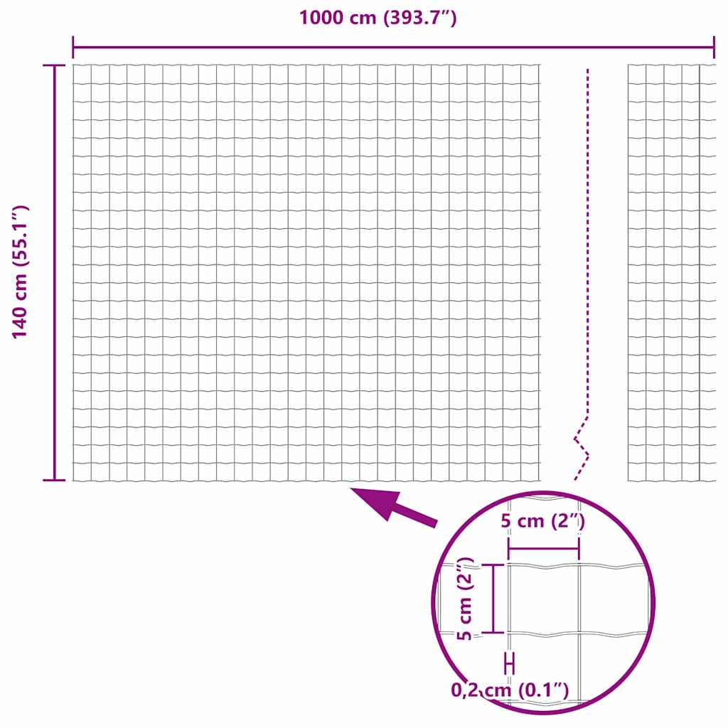 Zavareno žičano ograđivanje s bodljama 10 x 1,4 m (Š x V)