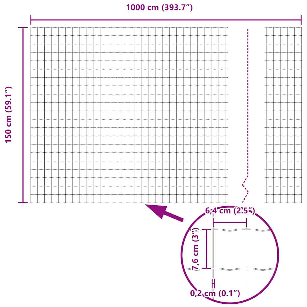 Zavareno žičano ograđivanje s bodljama 10 x 1,5 m (Š x V)