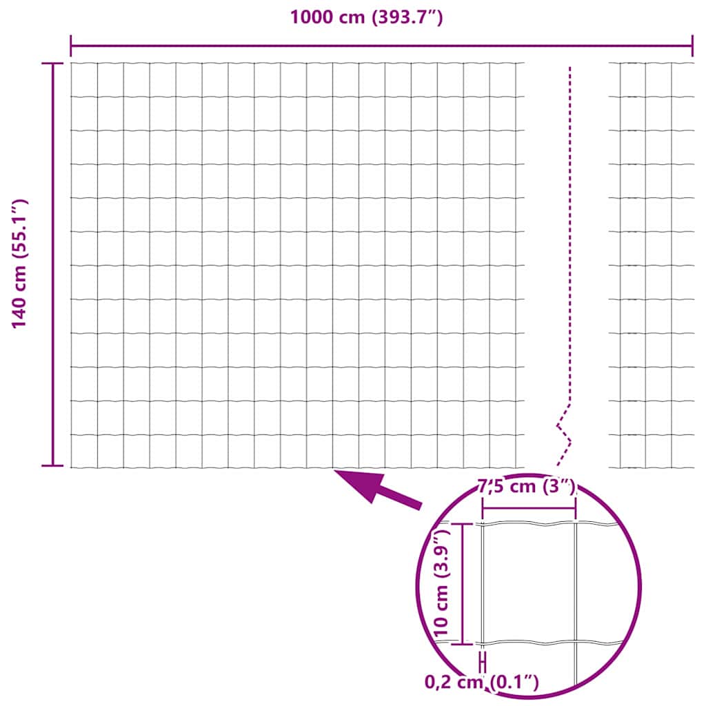 Zavareno žičano ograđivanje s bodljama 10 x 1,4 m (Š x V)