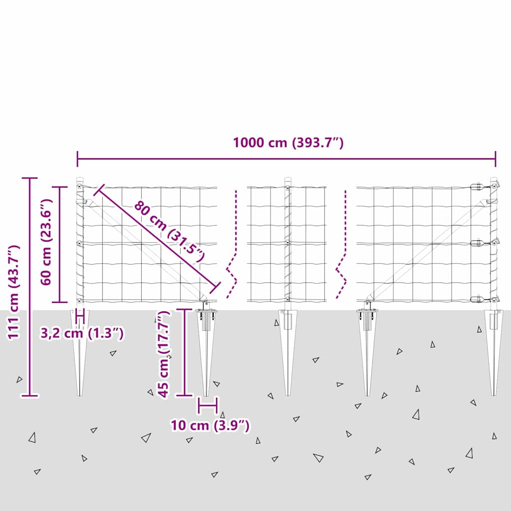 Zavareno žičano ograđivanje s bodljama 10 x 0,6 m (Š x V)