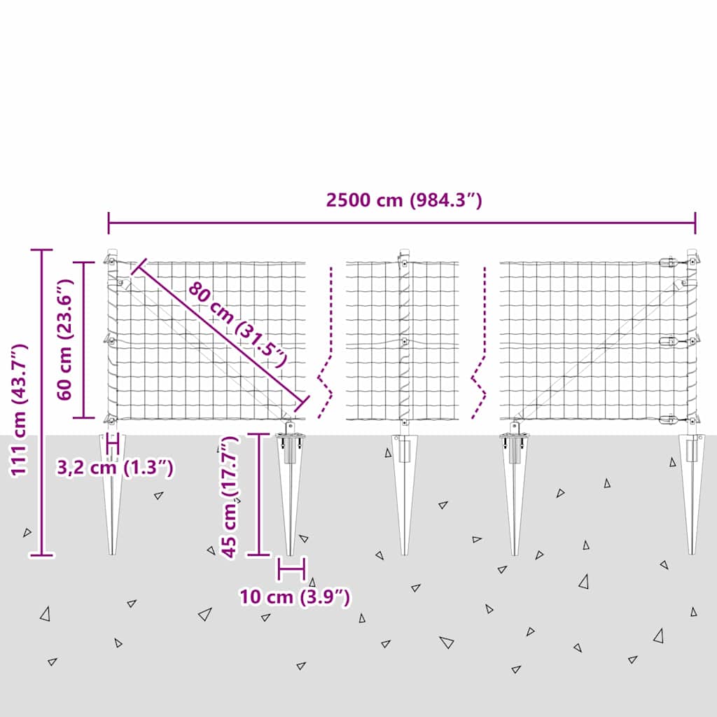Zavareno žičano ograđivanje s bodljama 25 x 0,6 m (Š x V)