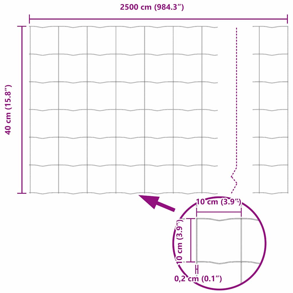 Zavareno žičano ograđivanje s bodljama 25 x 0,4 m (Š x V)