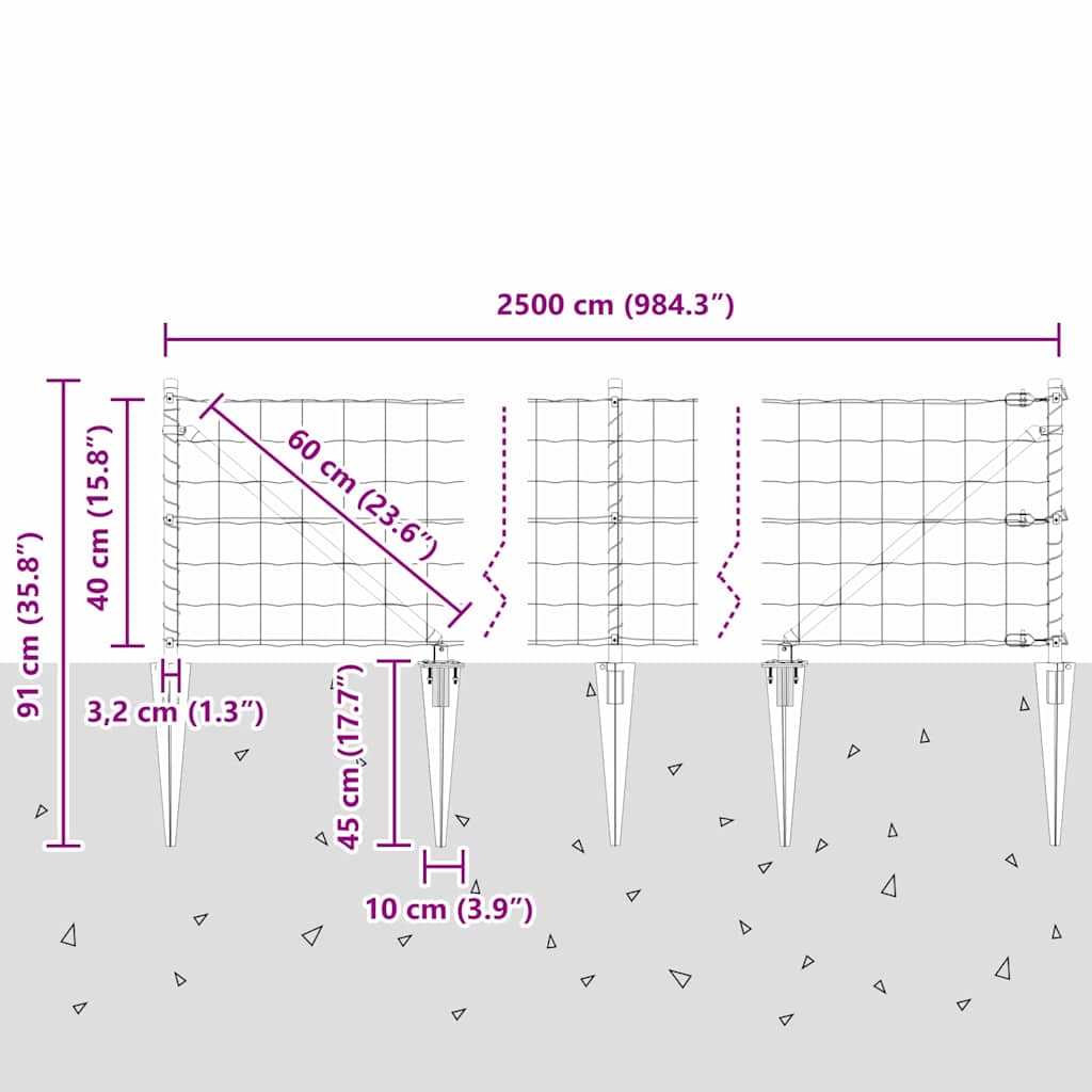 Zavareno žičano ograđivanje s bodljama 25 x 0,4 m (Š x V)
