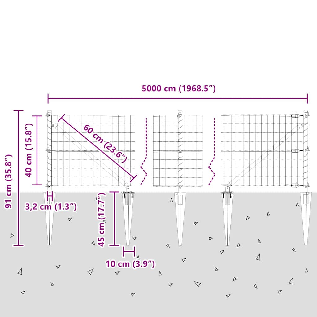 Zavareno žičano ograđivanje s bodljama 50 x 0,4 m (Š x V)
