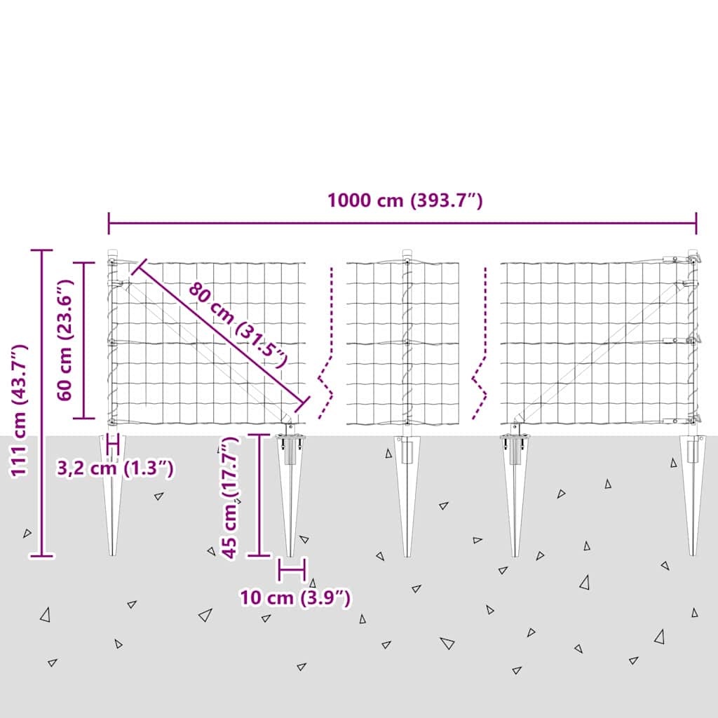 Zavareno žičano ograđivanje s bodljama 10 x 0,6 m (Š x V)