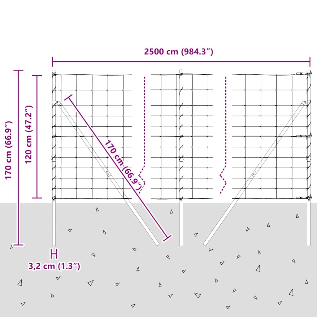 Temeljna zavarena žičana ograda 25 x 1,2 m (Š x V)