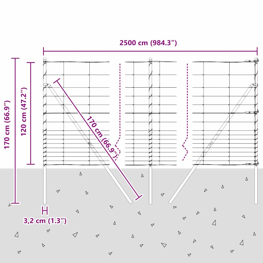 Temeljna zavarena žičana ograda 25 x 1,2 m (Š x V)