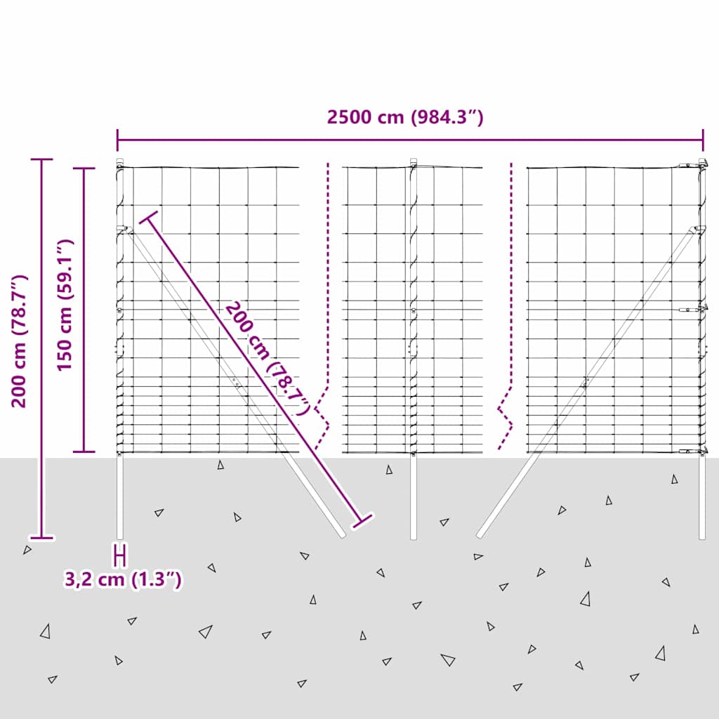 Temeljna zavarena žičana ograda 25 x 1,5 m (Š x V)
