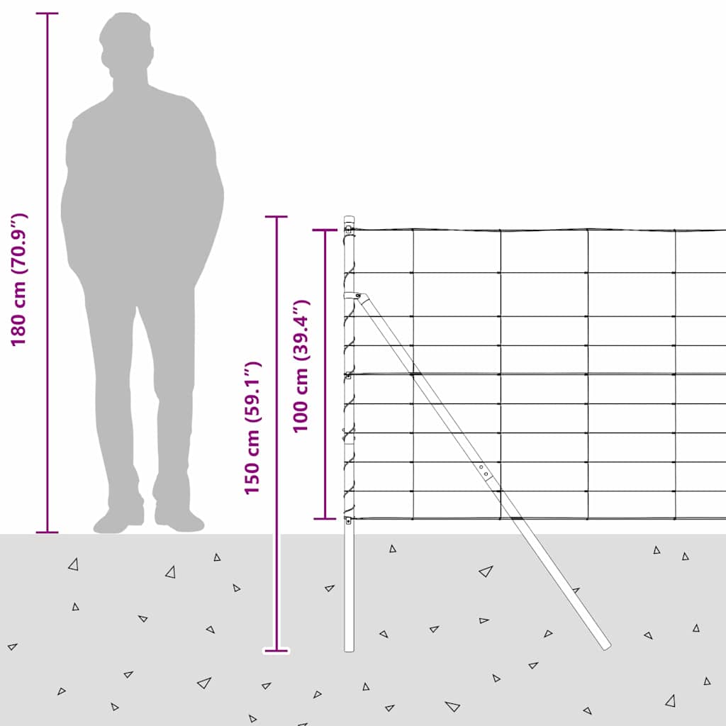 Temeljna zavarena žičana ograda 50 x 1 m (Š x V)