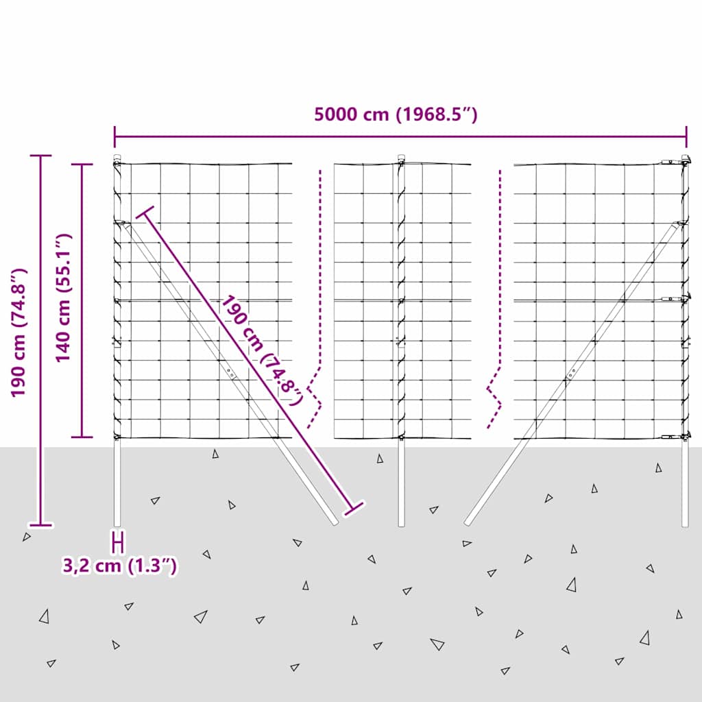Temeljna zavarena žičana ograda 50 x 1,4 m (Š x V)
