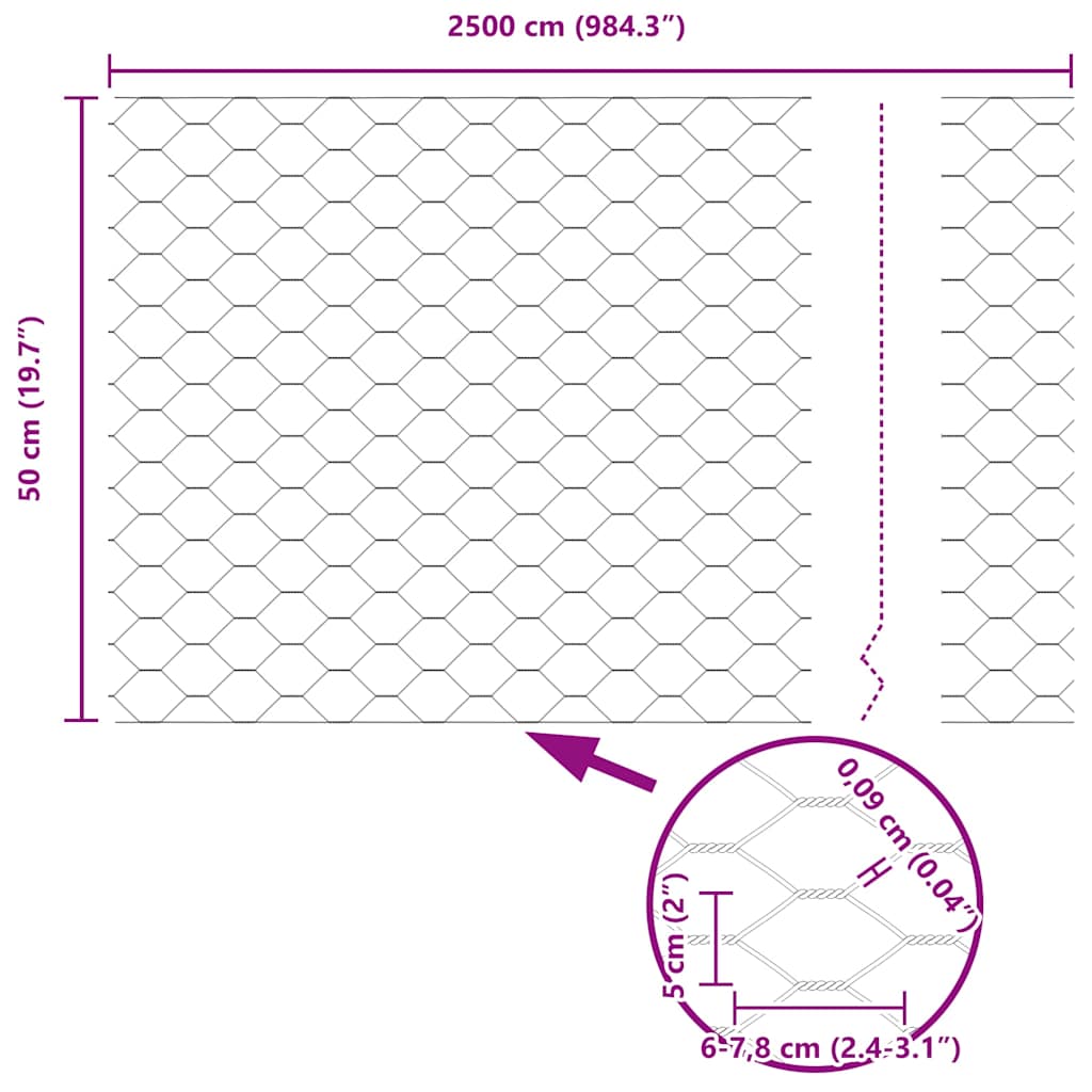 Temeljna zavarena žičana ograda 25 x 0,5 m (Š x V)