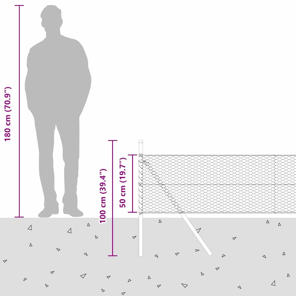 Temeljna zavarena žičana ograda 100 x 0,5 m (Š x V)