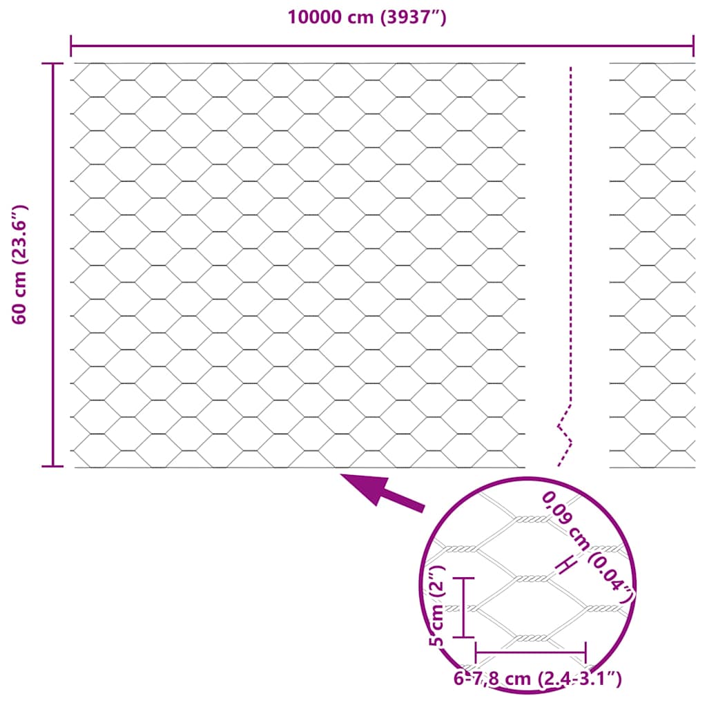 Temeljna zavarena žičana ograda 100 x 0,6 m (Š x V)