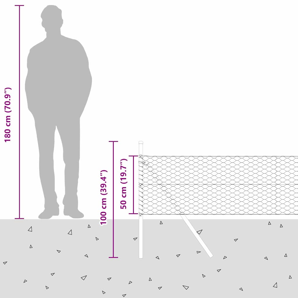 Temeljna zavarena žičana ograda 50 x 0,5 m (Š x V)