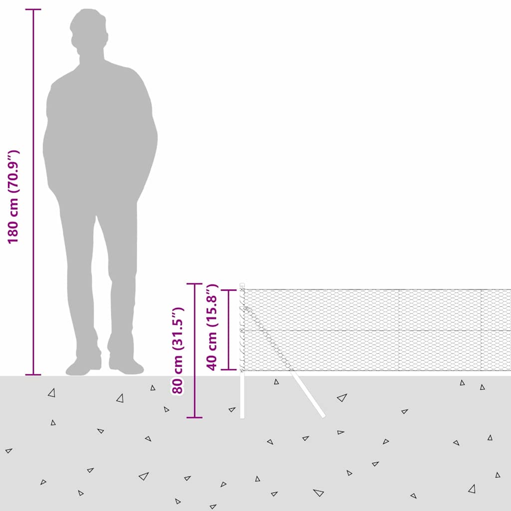 Temeljna zavarena žičana ograda 100 x 0,4 m (Š x V)