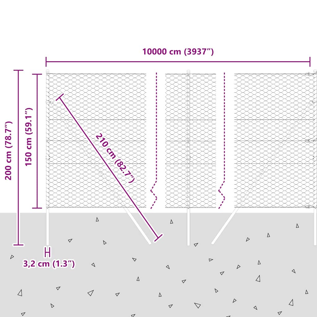 Temeljna zavarena žičana ograda 100 x 1,5 m (Š x V)