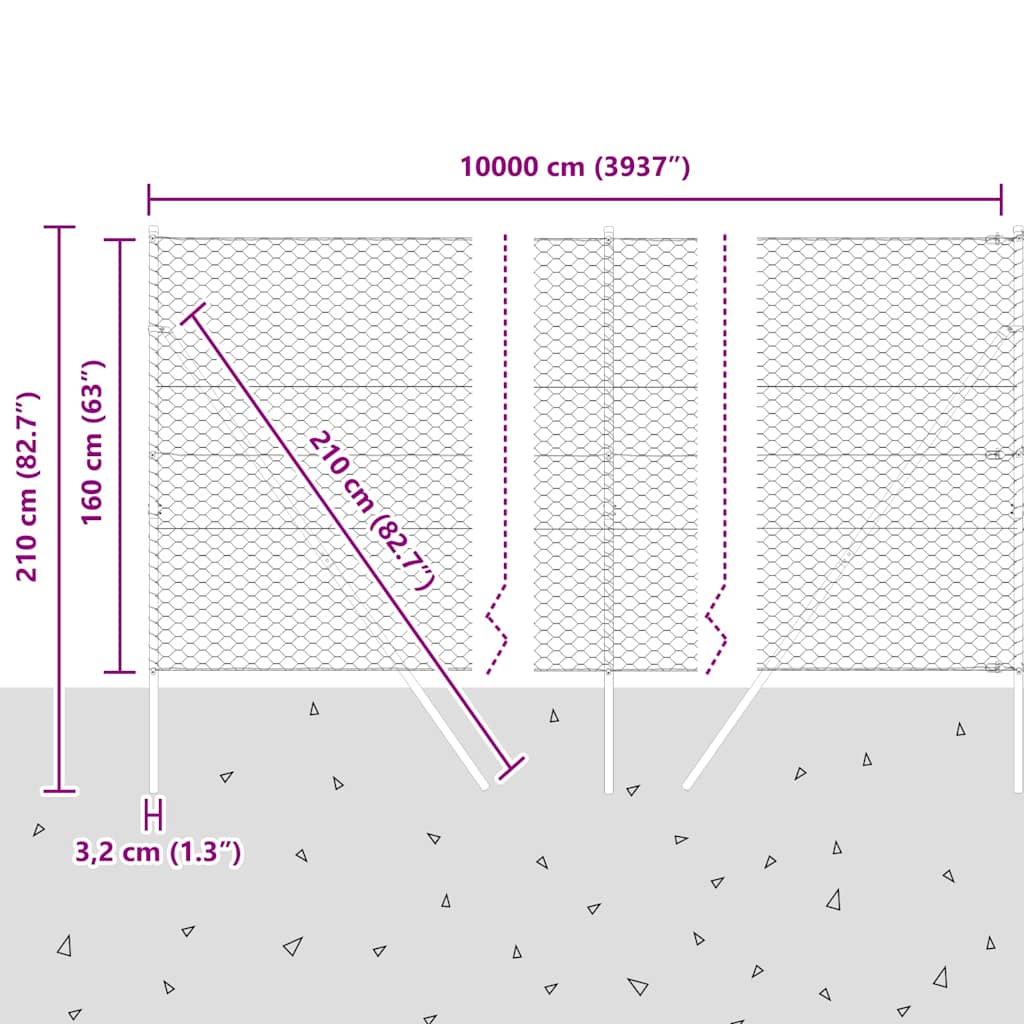 Temeljna zavarena žičana ograda 100 x 1,6 m (Š x V)