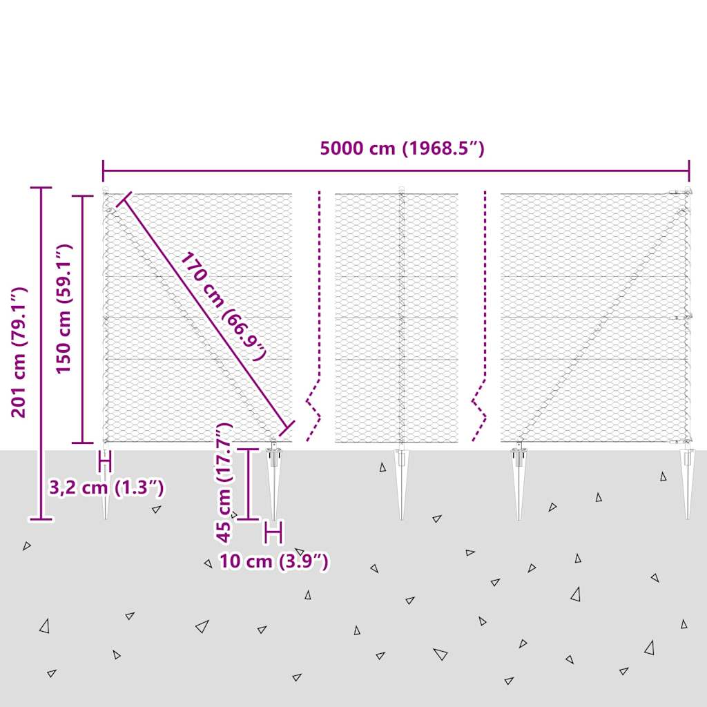 Zavareno žičano ograđivanje s bodljama 50 x 1,5 m (Š x V)