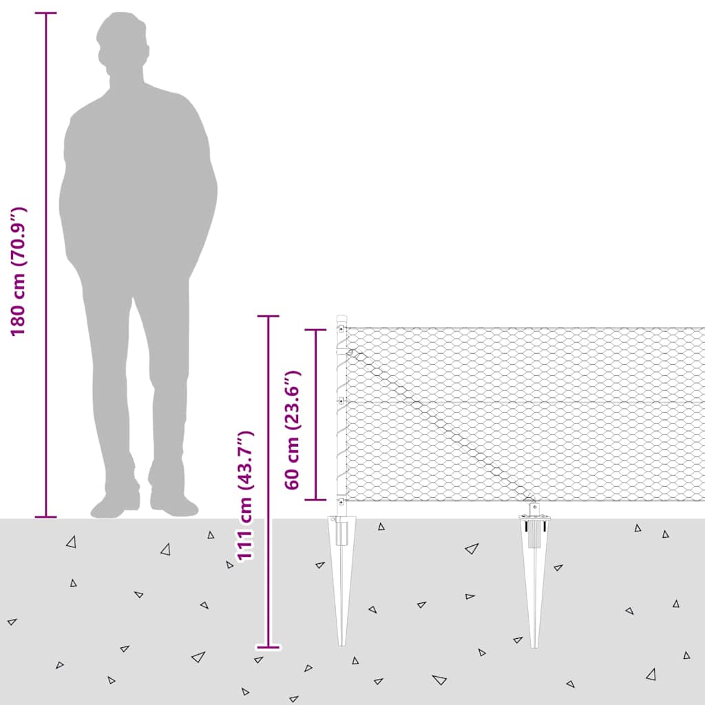 Zavareno žičano ograđivanje s bodljama 100 x 0,6 m (Š x V)