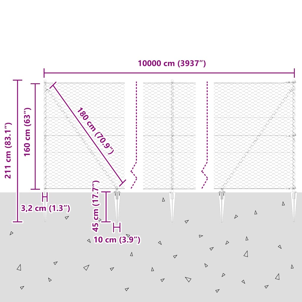 Zavareno žičano ograđivanje s bodljama 100 x 1,6 m (Š x V)