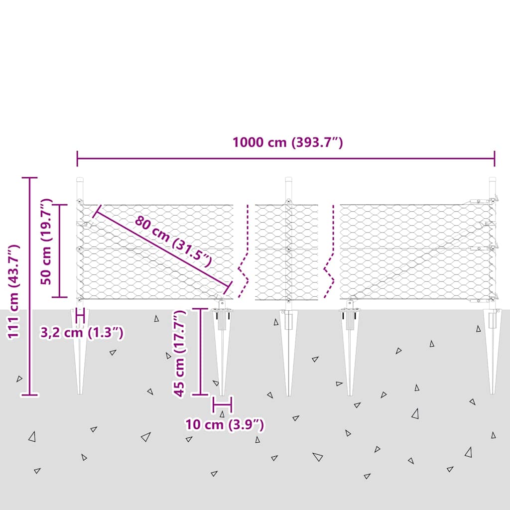 Zavareno žičano ograđivanje s bodljama 10 x 0,5 m (Š x V)