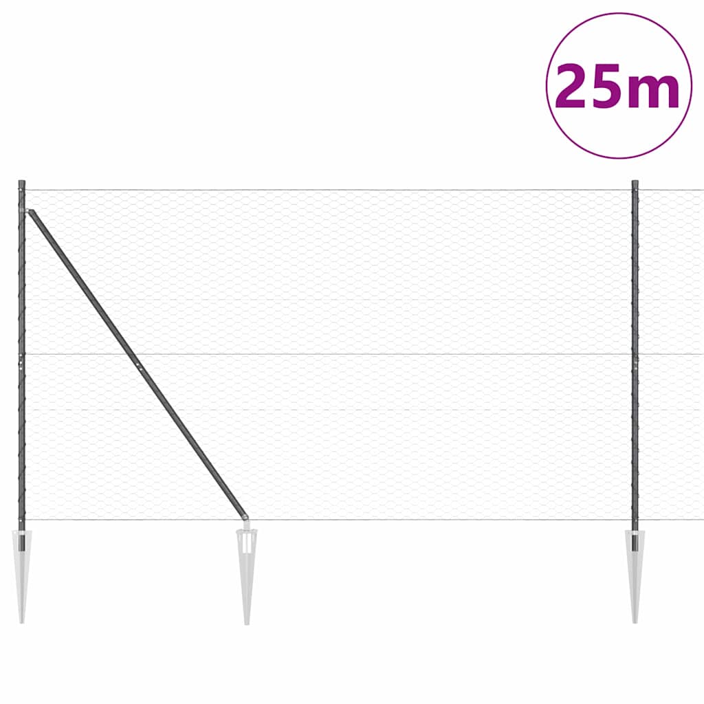 Zavareno žičano ograđivanje s bodljama 25 x 1,5 m (Š x V)