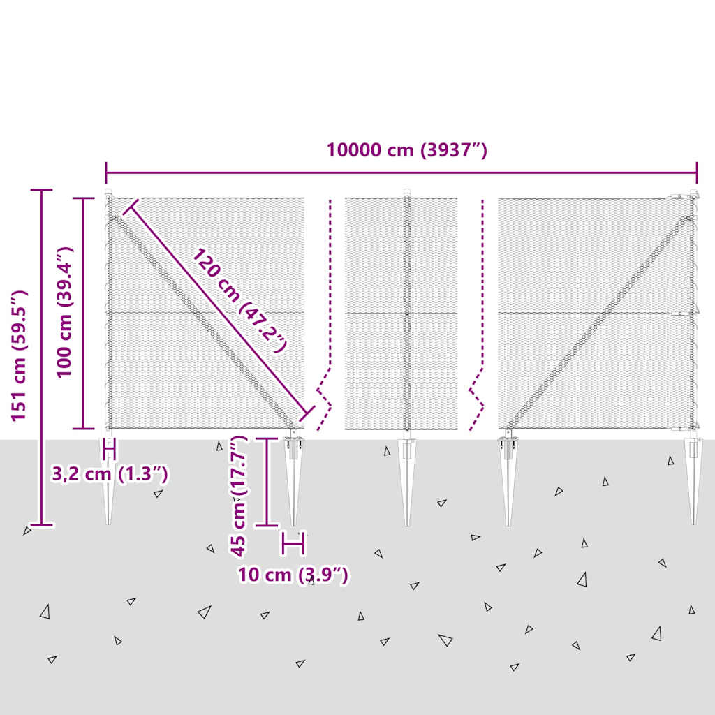 Zavareno žičano ograđivanje s bodljama 100 x 1 m (Š x V)