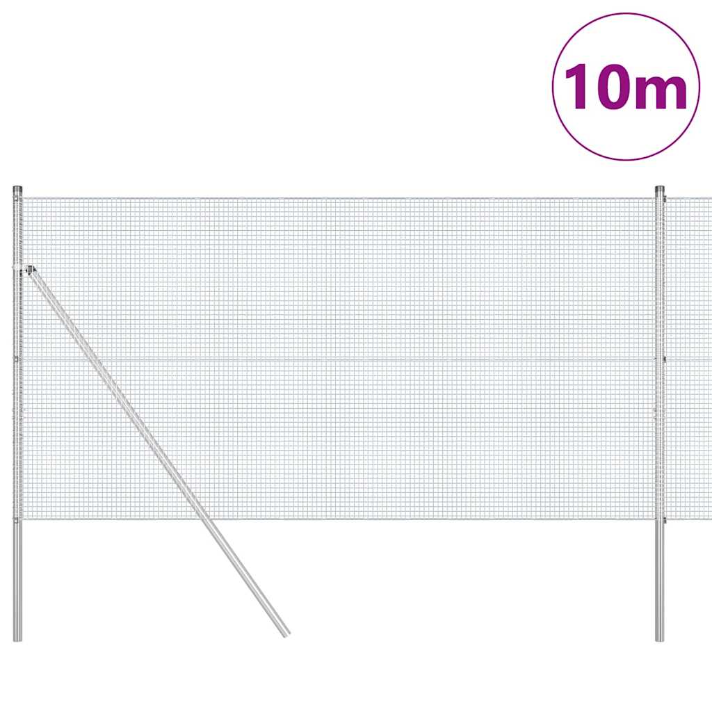 Temeljna zavarena žičana ograda 10 x 1,4 m Srebrna Mreža