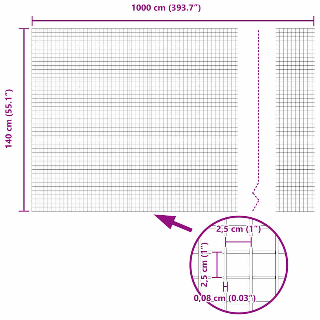 Temeljna zavarena žičana ograda 10 x 1,4 m Srebrna Mreža