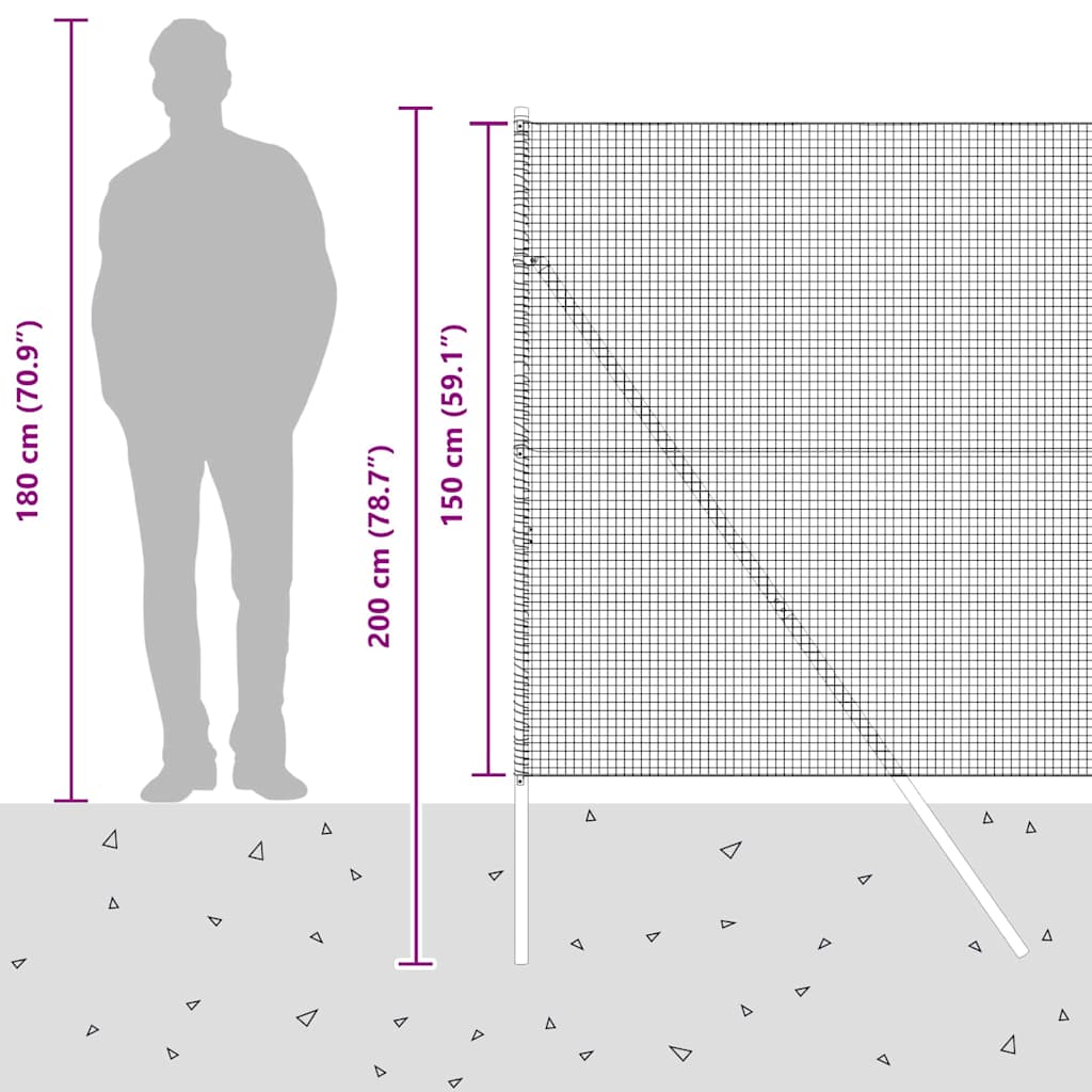 Temeljna zavarena žičana ograda 10 x 1,5 m (Š x V)