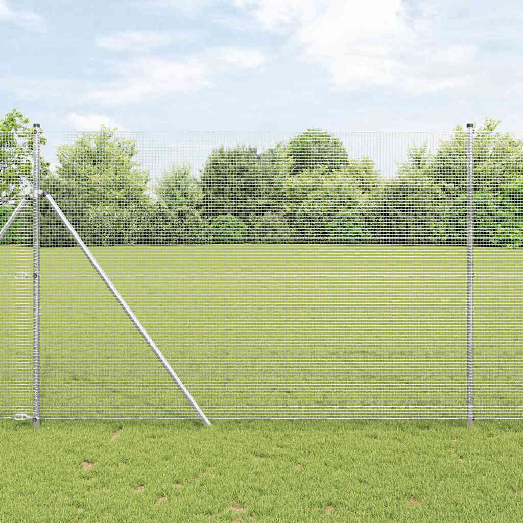 Temeljna zavarena žičana ograda 10 x 1,6 m Srebrna Mreža