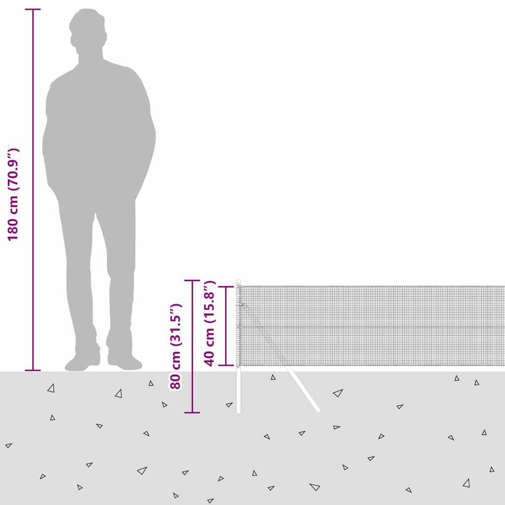 Temeljna zavarena žičana ograda 25 x 0,4 m Srebrna Mreža