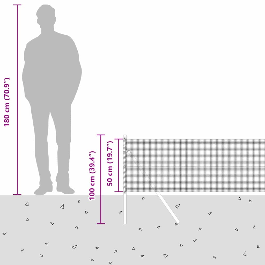 Temeljna zavarena žičana ograda 25 x 0,5 m (Š x V)