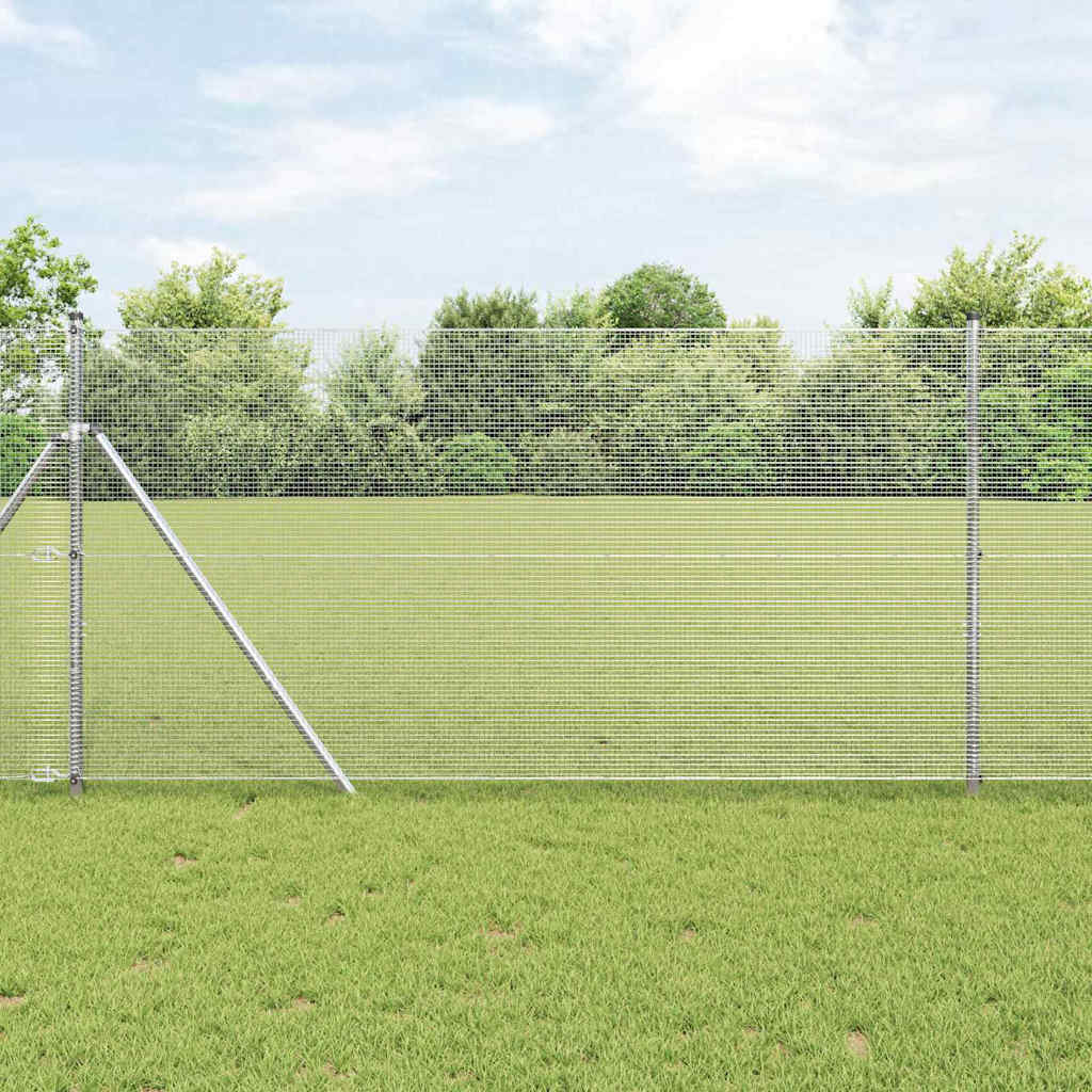 Temeljna zavarena žičana ograda 25 x 1,2 m Srebrna Mreža