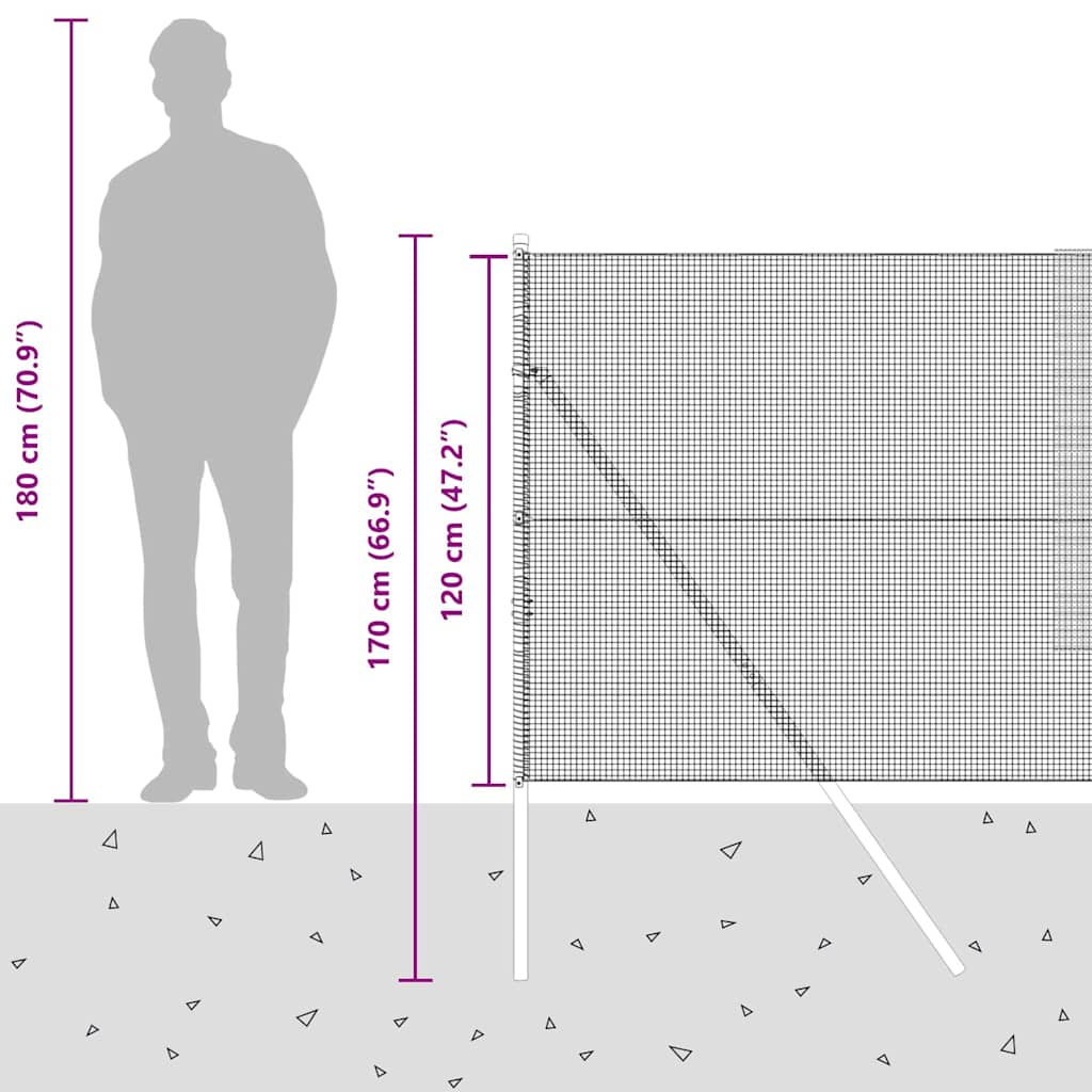 Temeljna zavarena žičana ograda 25 x 1,2 m Srebrna Mreža