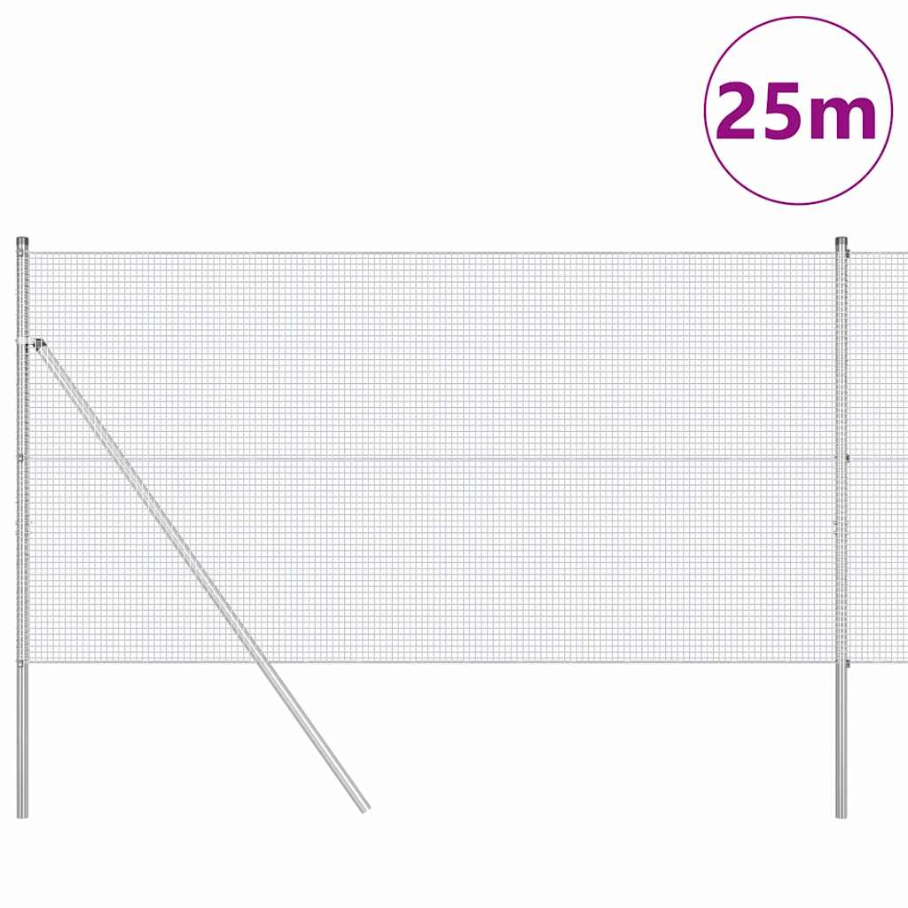 Temeljna zavarena žičana ograda 25 x 1,2 m Srebrna Mreža