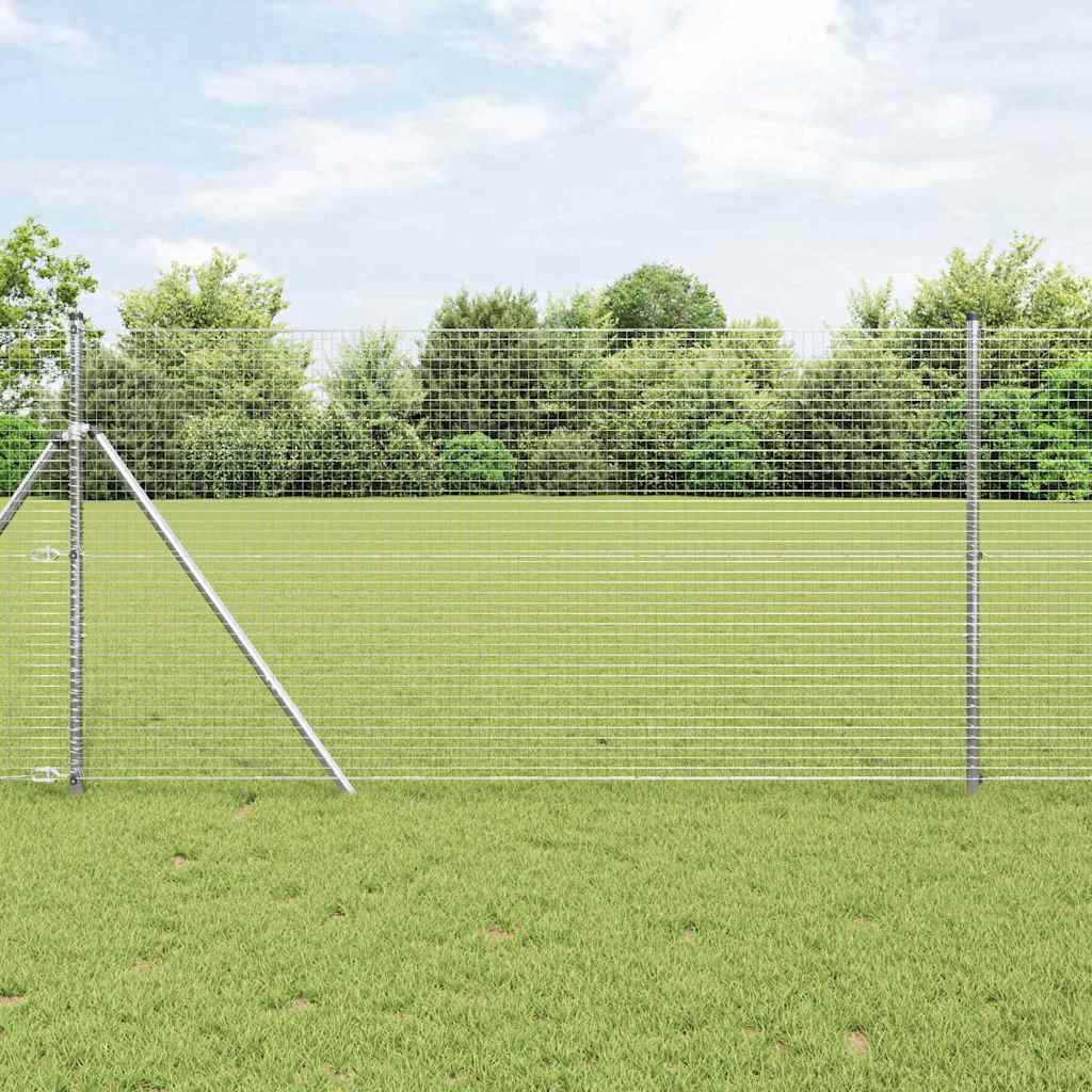 Temeljna zavarena žičana ograda 25 x 1,2 m Srebrna Mreža