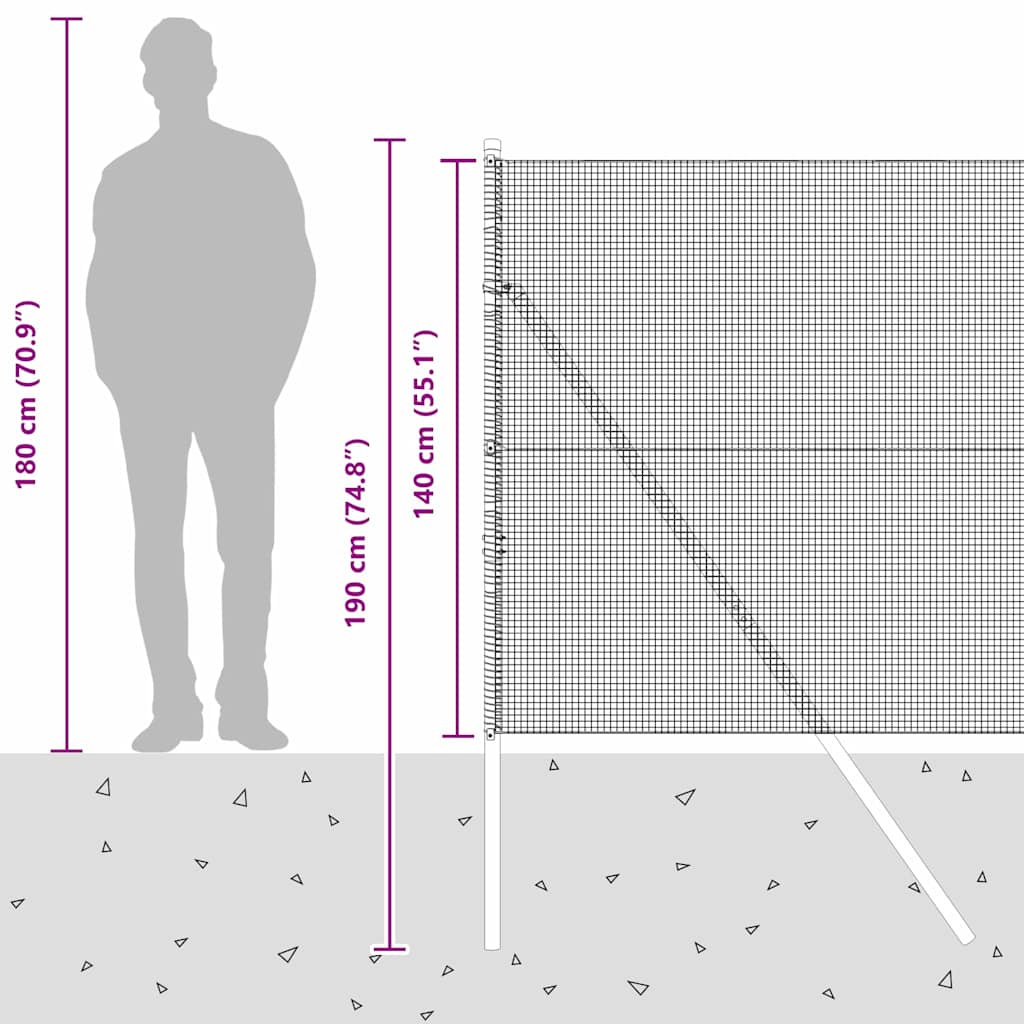 Temeljna zavarena žičana ograda 25 x 1,4 m (Š x V)