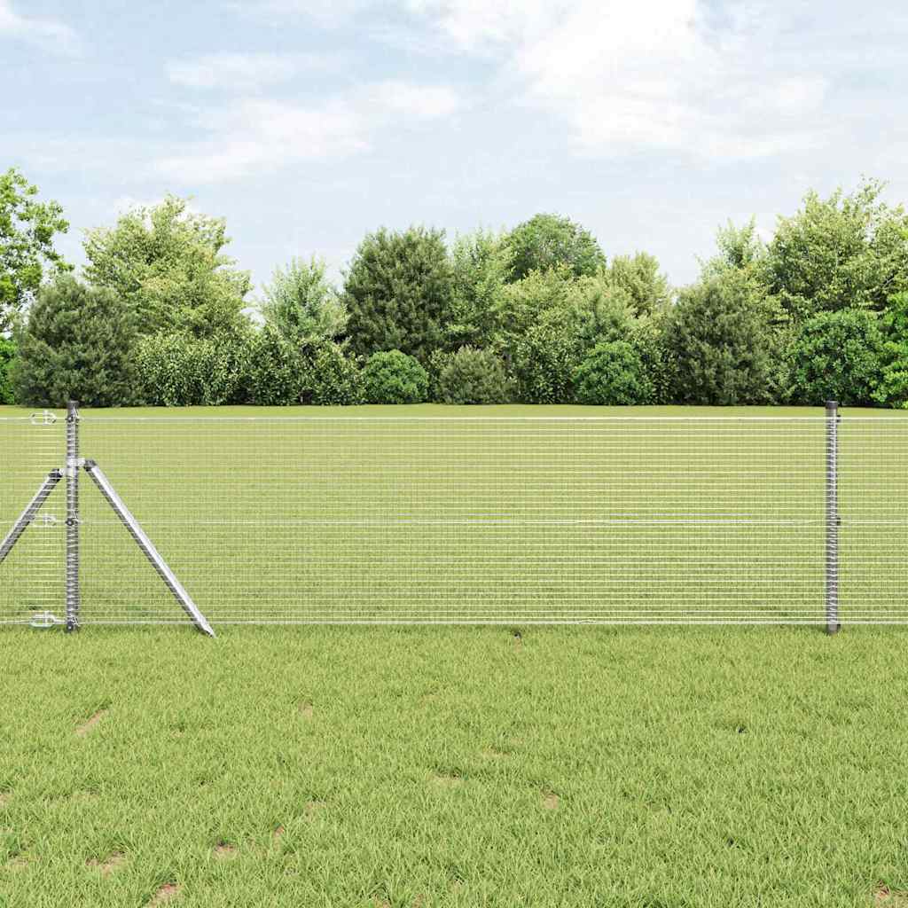 Temeljna zavarena žičana ograda 50 x 0,5 m Srebrna Mreža