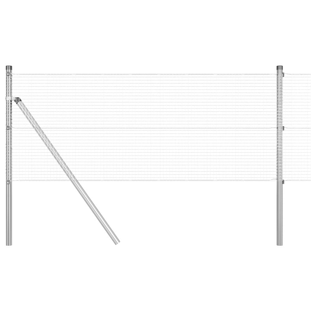 Temeljna zavarena žičana ograda 50 x 0,6 m Srebrna Mreža