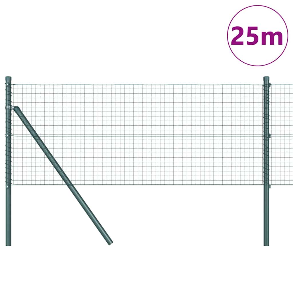 Temeljna zavarena žičana ograda 25 x 0,6 m Zelena Mreža
